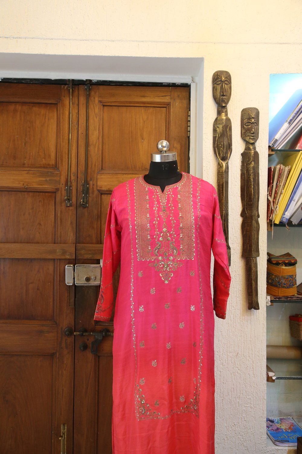 Rani Pink Embroidered Kurta Set - view 3