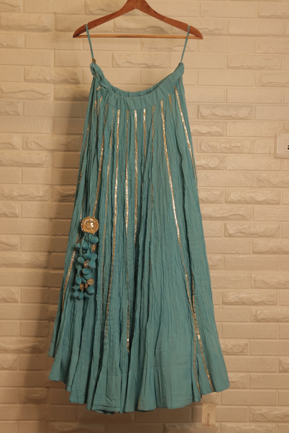 Sky Blue Chikankari Lehenga - view 3