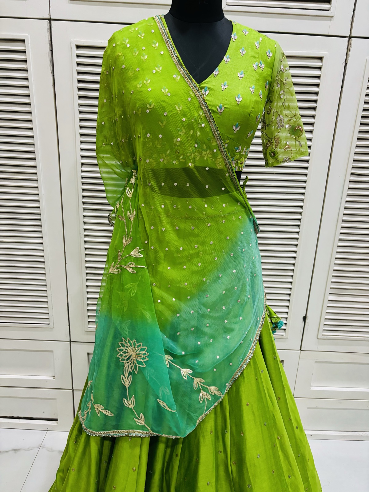 Lime & Mint Ombré Lehenga Set