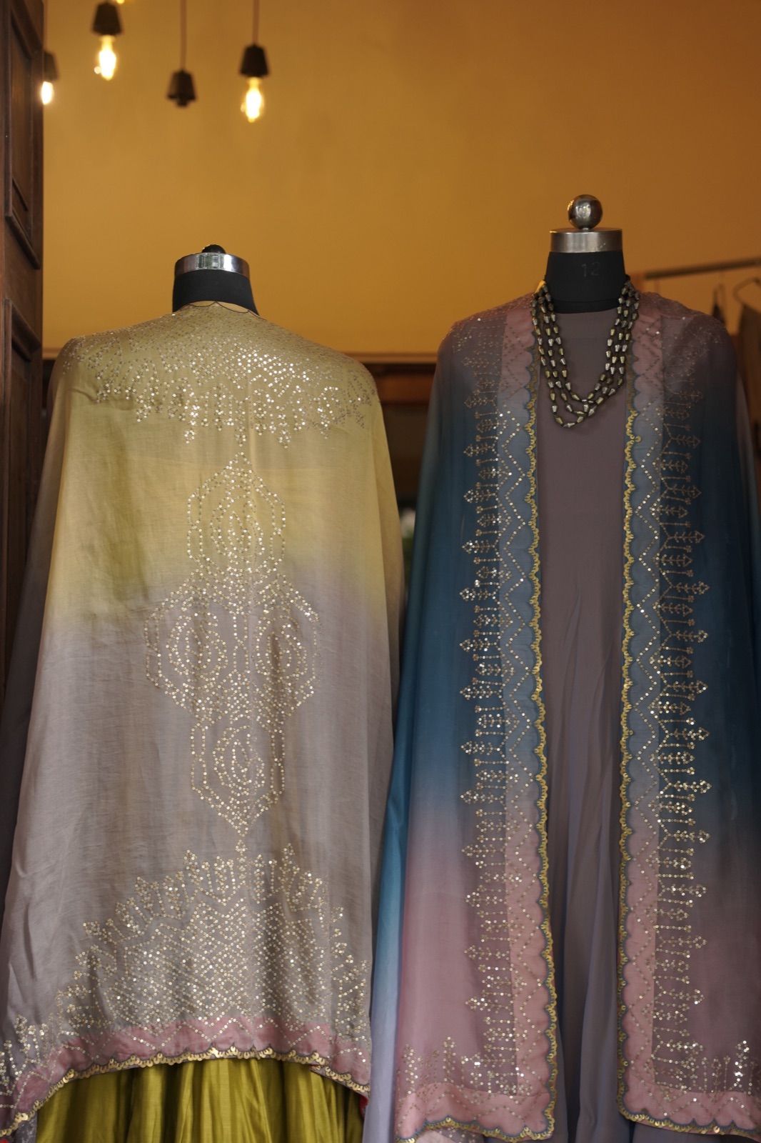 Lavender Ombré Suit with Embroidered Dupatta