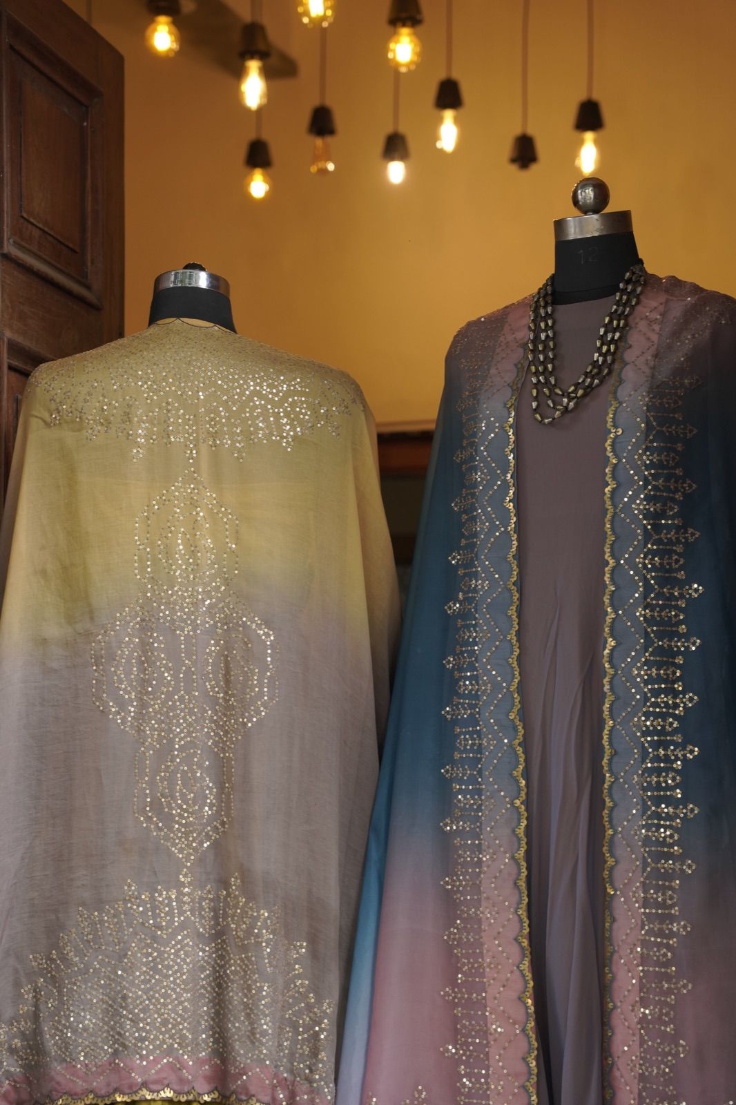 Lavender Ombré Suit with Embroidered Dupatta - view 4