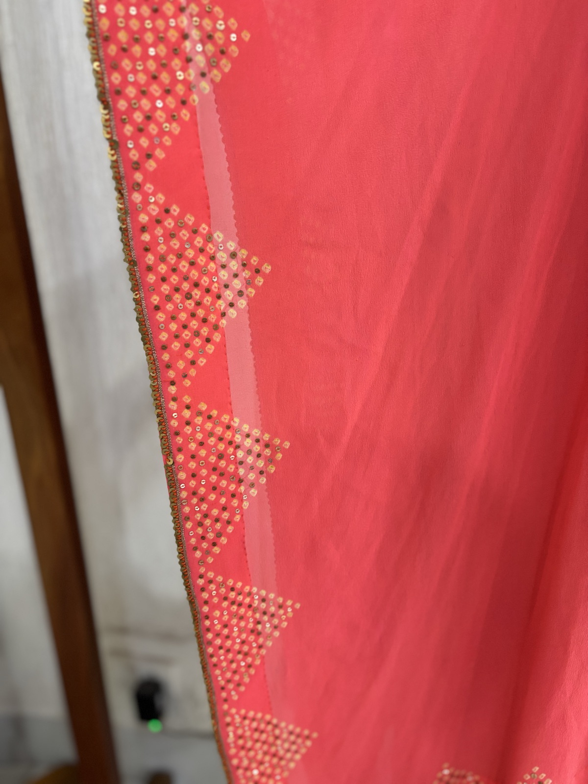 Vermilion Embroidered Cape Kurta Set - view 4
