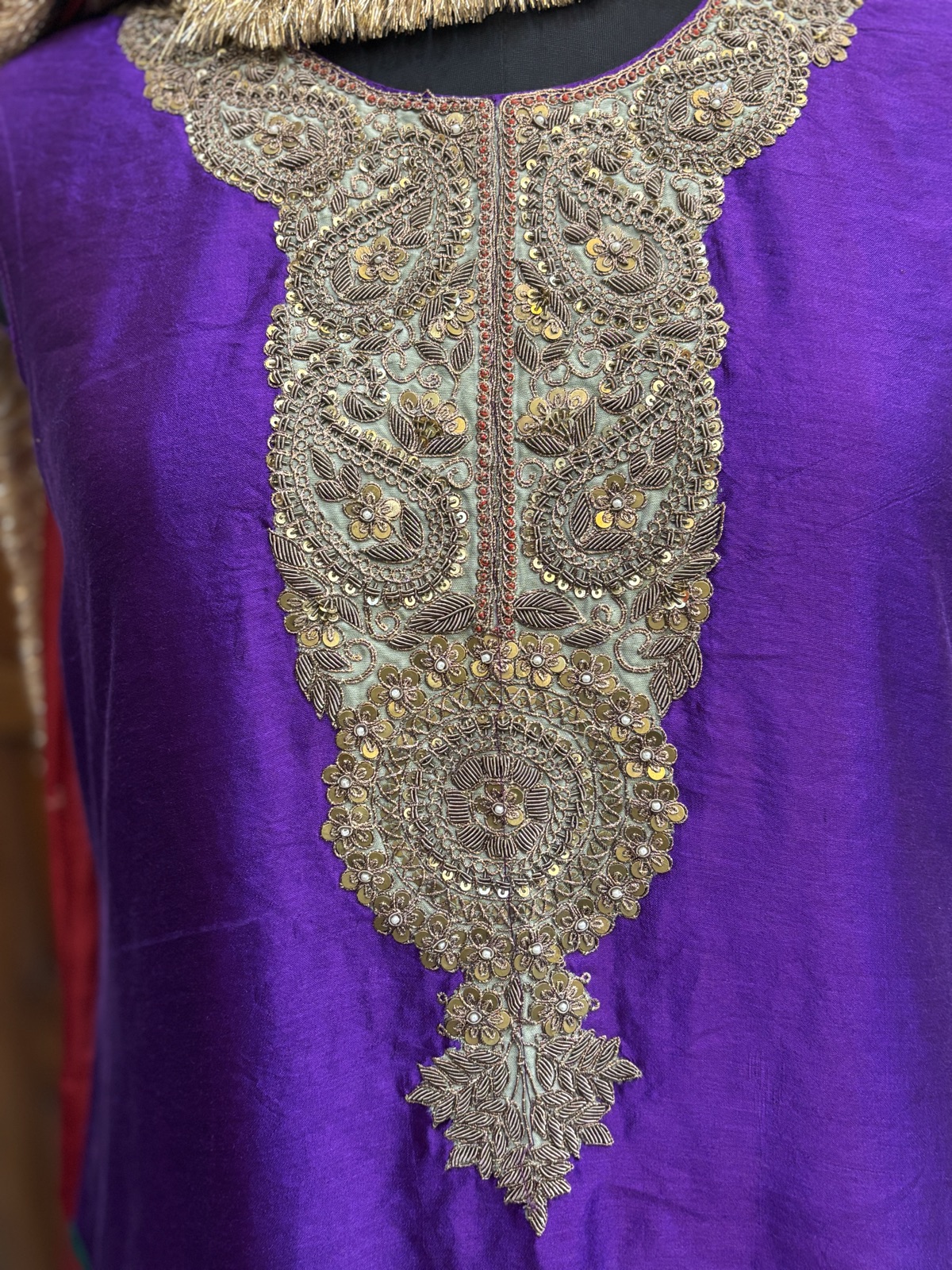 Violet Sharara Set with Zardozi Neckline