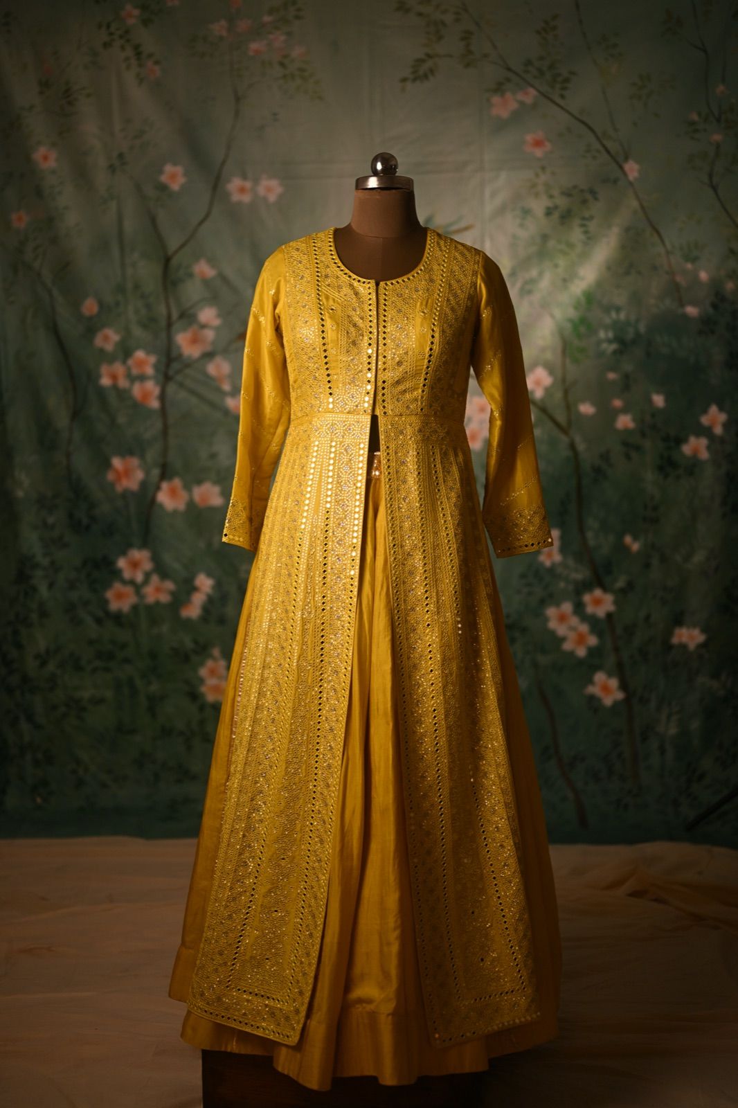 Turmeric Yellow Sequin Jacket Set
