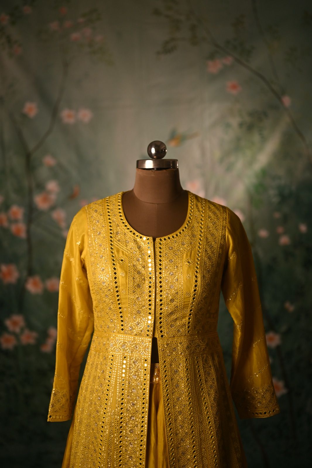 Turmeric Yellow Sequin Jacket Set - view 5